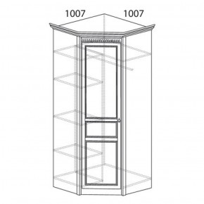 Шкаф угловой №183 "Лючия" Фасад зеркало (Угол 1007*1007) Дуб оксфорд в Ижевске - izhevsk.ok-mebel.com | фото 2
