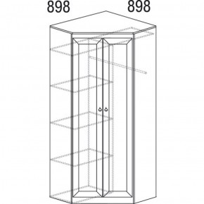 Шкаф угловой №606 Инна (угол 898*898) Денвер темный в Ижевске - izhevsk.ok-mebel.com | фото 3