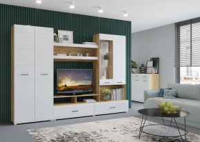Стенка НЕНСИ 1 (Крафт золотой/Белый глянец) в Ижевске - izhevsk.ok-mebel.com | фото 3
