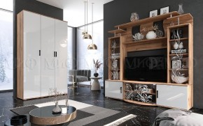 Стенка Виста (Белый глянец/Дуб крафт) в Ижевске - izhevsk.ok-mebel.com | фото 3