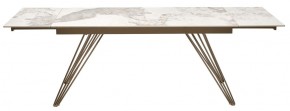 Стол ACERRA NEW 160 GLOSS LUXURY PANDORA SOLID CERAMIC/ каркас цвета шампань, ®DISAUR в Ижевске - izhevsk.ok-mebel.com | фото 5