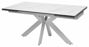 Стол BELLUNO 160 MARBLES KL-99 Белый мрамор матовый, итальянская керамика/ белый каркас, ®DISAUR в Ижевске - izhevsk.ok-mebel.com | фото 2