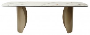 Стол BRONTE 220 KL-188 Контрастный мрамор матовый, итальянская керамика/ Шампань, ®DISAUR в Ижевске - izhevsk.ok-mebel.com | фото 2