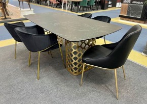 Стол CHIAVARI 220 KL-116 Черный мрамор матовый, итальянская керамика / бронзовый, ®DISAUR в Ижевске - izhevsk.ok-mebel.com | фото 2