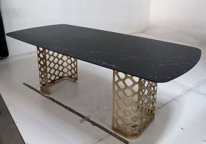 Стол CHIAVARI 220 KL-116 Черный мрамор матовый, итальянская керамика / бронзовый, ®DISAUR в Ижевске - izhevsk.ok-mebel.com | фото 4