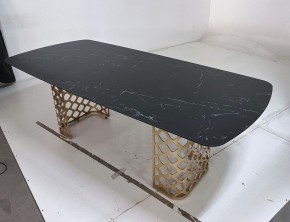 Стол CHIAVARI 220 KL-116 Черный мрамор матовый, итальянская керамика / бронзовый, ®DISAUR в Ижевске - izhevsk.ok-mebel.com | фото 6