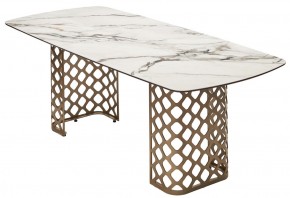 Стол CHIAVARI 220 KL-188 Контрастный мрамор матовый, итальянская керамика / Шампань, ®DISAUR в Ижевске - izhevsk.ok-mebel.com | фото 7
