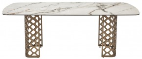 Стол CHIAVARI 220 KL-188 Контрастный мрамор матовый, итальянская керамика / Шампань, ®DISAUR в Ижевске - izhevsk.ok-mebel.com | фото 8