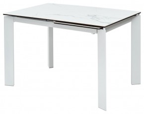 Стол CORNER 120 HIGH GLOSS STATUARIO керамика, стекло/ белый каркас, ®DISAUR в Ижевске - izhevsk.ok-mebel.com | фото