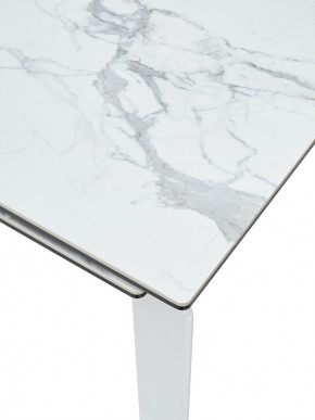 Стол CORNER 120 HIGH GLOSS STATUARIO керамика, стекло/ белый каркас, ®DISAUR в Ижевске - izhevsk.ok-mebel.com | фото 2