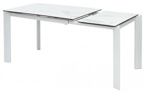 Стол CORNER 120 HIGH GLOSS STATUARIO керамика, стекло/ белый каркас, ®DISAUR в Ижевске - izhevsk.ok-mebel.com | фото 3
