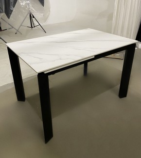 Стол CORNER 120 MATT WHITE MARBLE SOLID CERAMIC / BLACK, ®DISAUR в Ижевске - izhevsk.ok-mebel.com | фото 2