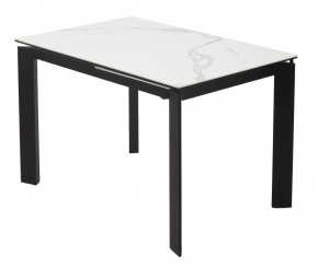 Стол CORNER 120 MATTE STATUARIO Белый мрамор матовый керамика, стекло/ черный каркас, ®DISAUR в Ижевске - izhevsk.ok-mebel.com | фото