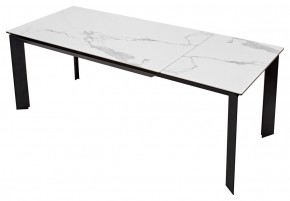 Стол CREMONA 140 HIGH GLOSS STATUARIO Белый мрамор глянцевый, керамика/ черный каркас, ®DISAUR в Ижевске - izhevsk.ok-mebel.com | фото 8