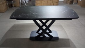 Стол FOGGIA 140 KL-116 Черный мрамор матовый, итальянская керамика/ черный каркас, ®DISAUR в Ижевске - izhevsk.ok-mebel.com | фото 2