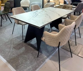 Стол IVAR 180 MARBLES KL-188 Контрастный мрамор, итальянская керамика, ®DISAUR в Ижевске - izhevsk.ok-mebel.com | фото 11