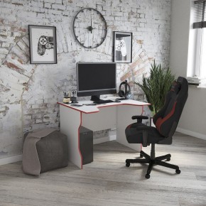 Стол компьютерный ВАРДИГ K2 100x82, белый/красный в Ижевске - izhevsk.ok-mebel.com | фото 4