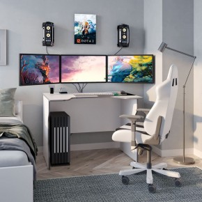 Стол компьютерный ВАРДИГ K2 100x82, белый/серебристый в Ижевске - izhevsk.ok-mebel.com | фото 4
