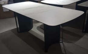 Стол RASMUS 160 TL-45 Белый мрамор, испанская керамика / черный каркас, ®DISAUR в Ижевске - izhevsk.ok-mebel.com | фото 2