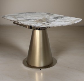 Стол TERAMO 135 GLOSS GRAND JADE SOLID CERAMIC, керамика, поворотн.механизм / Бронзовый, ®DISAUR в Ижевске - izhevsk.ok-mebel.com | фото 1