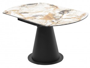 Стол TERAMO 135 GLOSS GRAND JADE SOLID CERAMIC, керамика, поворотн.механизм / Черный каркас, ®DISAUR в Ижевске - izhevsk.ok-mebel.com | фото 11