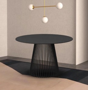 Стол TERNI 120 MATT BLACK MARBLE SOLID CERAMIC Черный мрамор матовый, керамика /Черн.каркас, ®DISAUR в Ижевске - izhevsk.ok-mebel.com | фото 2