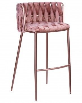 Стул барный DOBRIN EMMA ROSE GOLD, розовый велюр (VF-10) в Ижевске - izhevsk.ok-mebel.com | фото