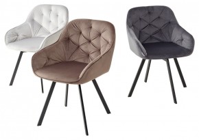 Стул GALE 360 град. поворот. BLUVEL-03 LIGHT GREY, велюр/ черный каркас, М-City в Ижевске - izhevsk.ok-mebel.com | фото 2