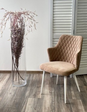 Стул HERMAN 360 град. БЕЖЕВЫЙ #5, велюр / белый каркас М-City в Ижевске - izhevsk.ok-mebel.com | фото 3