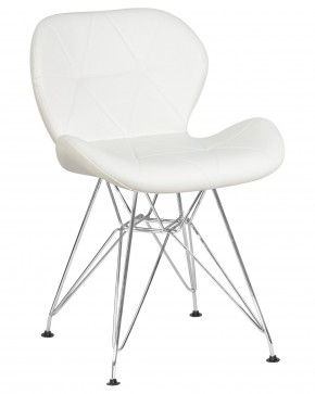 Стул обеденный DOBRIN BUTTERFLY CHROME, ножки хром, цвет белый в Ижевске - izhevsk.ok-mebel.com | фото
