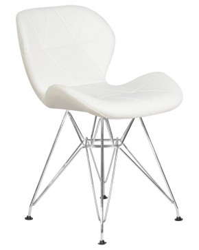 Стул обеденный DOBRIN BUTTERFLY CHROME, ножки хром, цвет белый в Ижевске - izhevsk.ok-mebel.com | фото 2