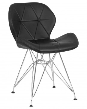 Стул обеденный DOBRIN BUTTERFLY CHROME, ножки хром, цвет чёрный в Ижевске - izhevsk.ok-mebel.com | фото