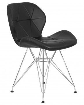 Стул обеденный DOBRIN BUTTERFLY CHROME, ножки хром, цвет чёрный в Ижевске - izhevsk.ok-mebel.com | фото 2