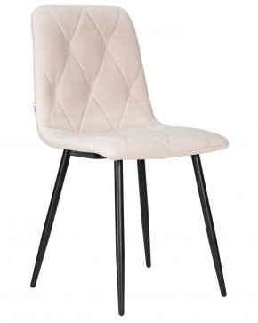Стул обеденный DOBRIN CHILLY ROMBO, Бежевый Simple 44, основание черный в Ижевске - izhevsk.ok-mebel.com | фото