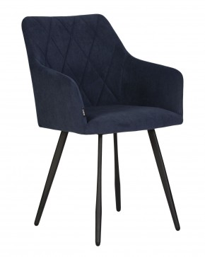 Стул обеденный DOBRIN ROBY, ЭМАЛЬ ЧЕРНЫЙ МУАР велюр Catania Dark Blue в Ижевске - izhevsk.ok-mebel.com | фото