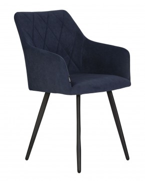 Стул обеденный DOBRIN ROBY, ЭМАЛЬ ЧЕРНЫЙ МУАР велюр Catania Dark Blue в Ижевске - izhevsk.ok-mebel.com | фото 2