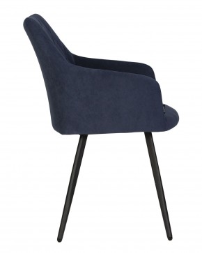 Стул обеденный DOBRIN ROBY, ЭМАЛЬ ЧЕРНЫЙ МУАР велюр Catania Dark Blue в Ижевске - izhevsk.ok-mebel.com | фото 3