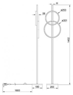 Торшер Arte Lamp Fluido A3913PN-24BK в Ижевске - izhevsk.ok-mebel.com | фото 2