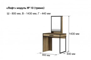 Трюмо "Лофт 10" в Ижевске - izhevsk.ok-mebel.com | фото 3