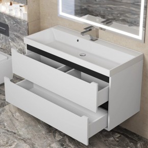 Тумба под раковину Uperwood Tanos 100 см, подвесная, белая/графит в Ижевске - izhevsk.ok-mebel.com | фото 9