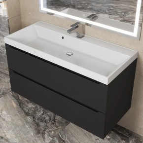 Тумба под раковину Uperwood Tanos 100 см, подвесная, черная матовая в Ижевске - izhevsk.ok-mebel.com | фото