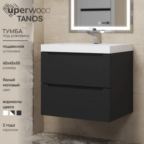 Тумба под раковину Uperwood Tanos 60 см, подвесная, черная матовая в Ижевске - izhevsk.ok-mebel.com | фото 3