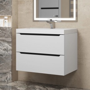 Тумба под раковину Uperwood Tanos 70 см, подвесная, белая/графит в Ижевске - izhevsk.ok-mebel.com | фото