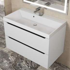 Тумба под раковину Uperwood Tanos 80 см, подвесная, белая/графит в Ижевске - izhevsk.ok-mebel.com | фото 8