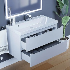 Тумба под раковину Uperwood Tanos 90 см, подвесная, белая матовая в Ижевске - izhevsk.ok-mebel.com | фото 4