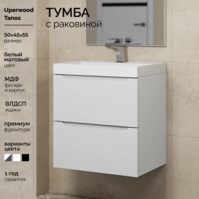 Тумба с раковиной Uperwood Tanos 50 см, подвесная, белая матовая в Ижевске - izhevsk.ok-mebel.com | фото 5