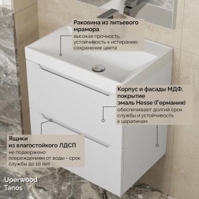 Тумба с раковиной Uperwood Tanos 50 см, подвесная, белая матовая в Ижевске - izhevsk.ok-mebel.com | фото 6