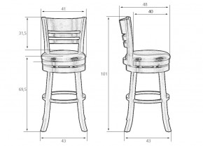 Вращающийся полубарный стул DOBRIN WILLIAM COUNTER, шоколад, черный в Ижевске - izhevsk.ok-mebel.com | фото 10
