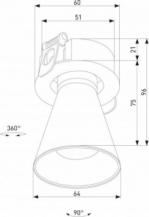 Встраиваемый светильник Elektrostandard Bell 25097/LED 8W 3000K черный в Ижевске - izhevsk.ok-mebel.com | фото 5