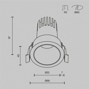 Встраиваемый светильник Maytoni Dip DL116-10W-4K-B в Ижевске - izhevsk.ok-mebel.com | фото 10